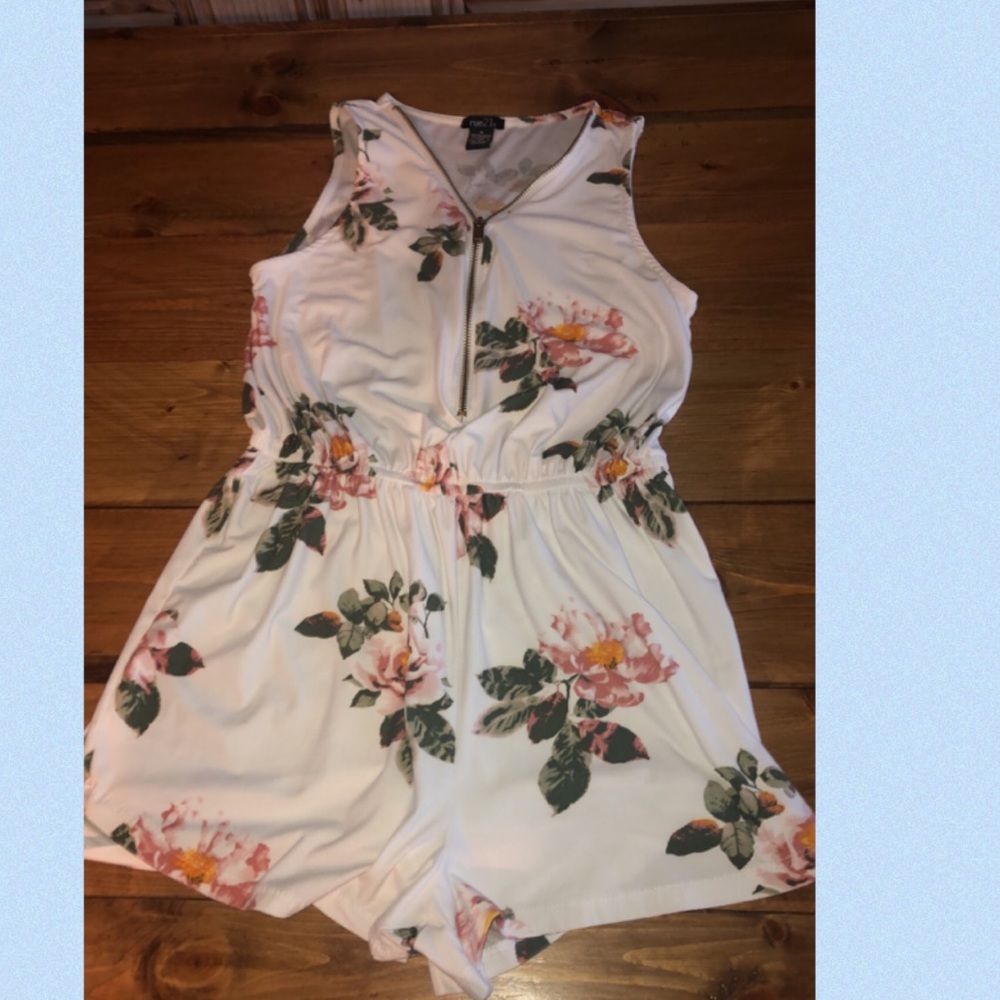 White Floral Romper